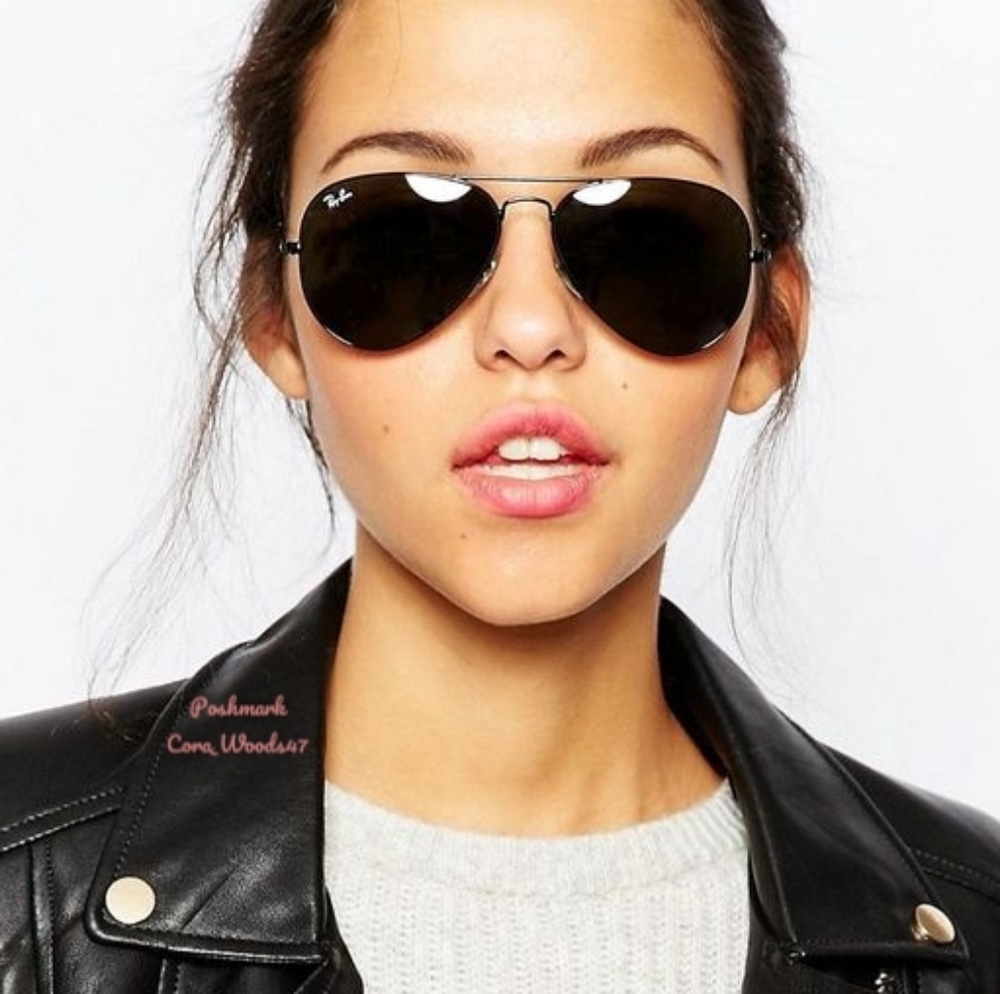 RayBan Aviator Black Lenses RB3025 Black Frame 58 / 62 Unisex New - Picture 12 of 16